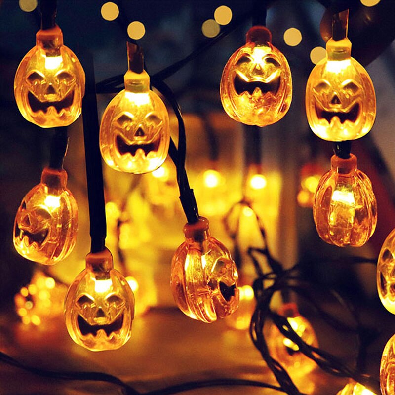 1,5 m 10 LED Halloween Kürbis Geist Skelette Fledermaus Spinne LED Lichterkette Festival Bar Home Party Decor Halloween Ornament