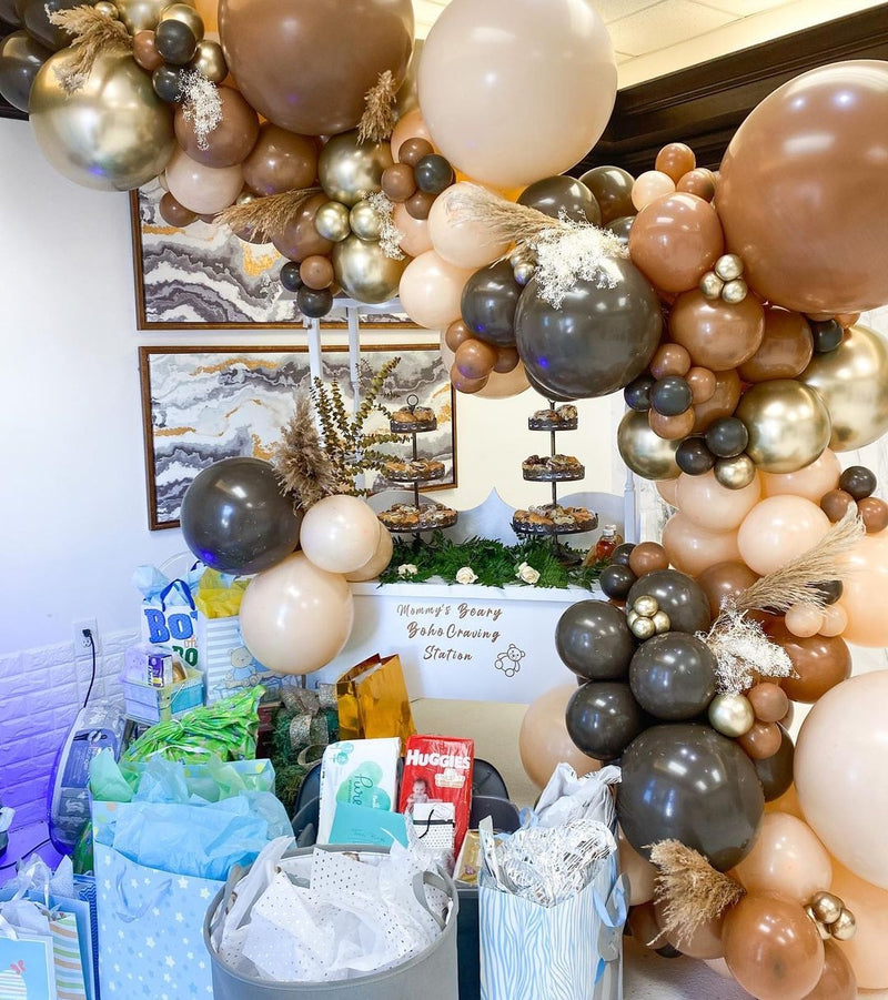 102 teile/los Kaffee Braun Ballons Bogen Kit Hautfarbe Latex Girlande Ballons Baby Shower Supplies Hintergrund Hochzeit Party Decor