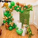 105pcs Dinosaur Balloons Garland Kit for Birthdays Baby Showers Decoration and comes with T Rex, Velociraptor, Brontosaurus