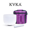 8 Inch  432hz/440hz Frosted Quartz Crystal Singing Bowl With Free Carring Case Chakra CDEFGAB