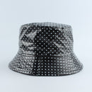 2021 Leather Dot Print Two side Reversible Bucket Hat Waterproof Fisherman Hat Sun Cap Fishing Hats For Women Men