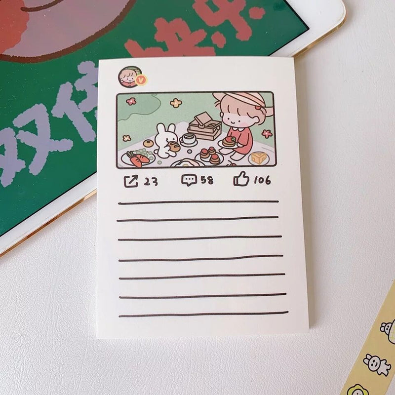 MINKYS Kawaii 50 Sheets Memo Pads Note Paper To Do List Check List Daily Planner Notepad Paperlaria Korean School Stationery