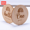 14pc Newborn Photogra Wooden Month Milestone Cards Handmade Monthly Memorial Commemorative Photo Accessories Baby Souvenir Stamp