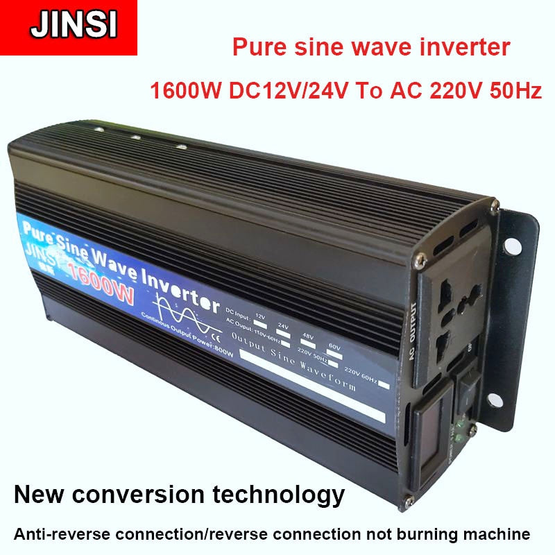 Reiner Sinus-Wechselrichter 1000W 1600W 2000W DC 12V / 24V AC 110V 220V 50Hz 60Hz Power Inverter Home Car Converter Solarenergie