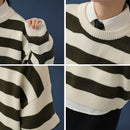 Contrast Stripe Knitted Sweater Autumn Winter 6 Color Men And Women&