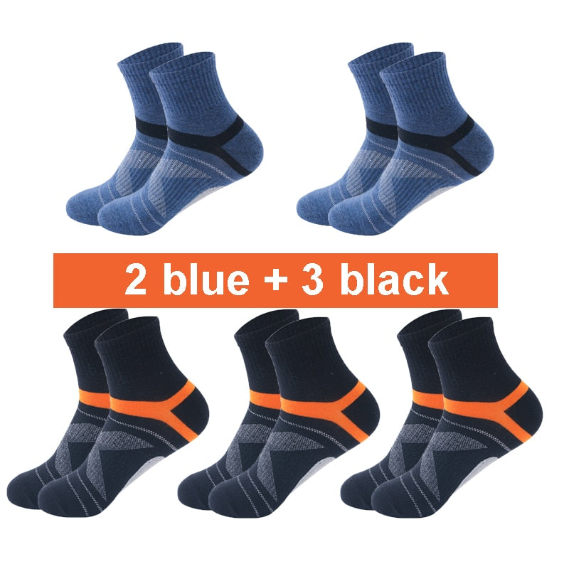 10 STÜCKE = 5 Paar Hochwertige Baumwolle Neue Herbst Herrensocken Laufende Winter Lässige Atmungsaktive Aktive Socken Streifen Sportsocken EUR38-48