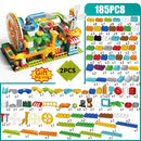 Bloques de montaje de gran tamaño, carrera de canicas, laberinto de bolas, bloques de construcción, tobogán de embudo, juguetes de bloques de construcción para niños, regalos