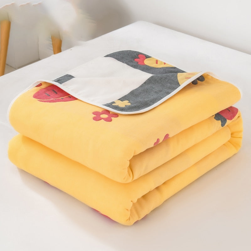 New 6 Layer 100% Cotton Gauze Baby Blankets Baby Muslin Swaddle for Newborn Soft Breathable Small Quilt Knee Blanket Bath Towel