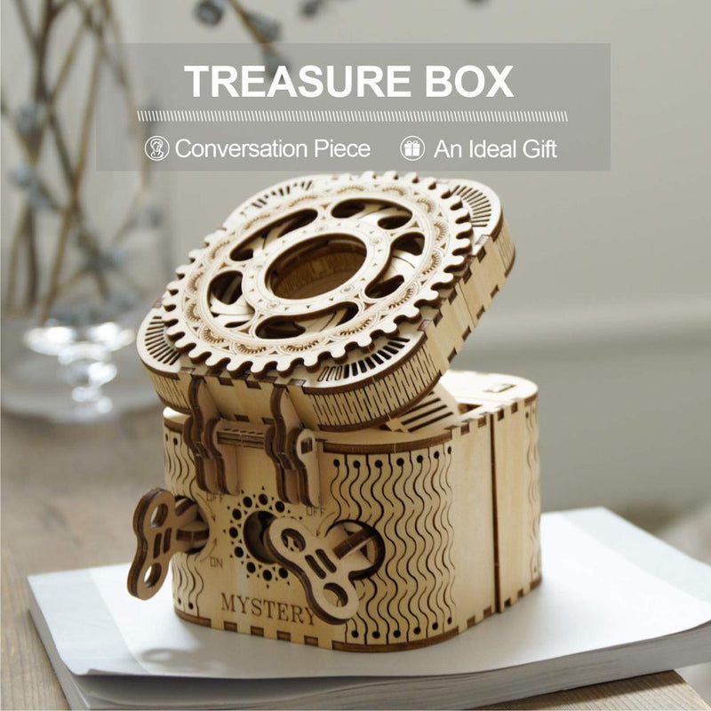 Robotime 123 piezas creativas DIY 3D caja del tesoro juego de rompecabezas de madera juguete para regalo para niños adolescentes adultos LK502