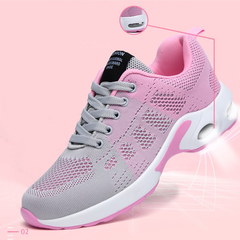 Casual Damen Turnschuhe Luftkissen Plattform Flache Schuhe Femme Tennis Trainer Atmungsaktiver Fliegendraht Hit Color Comfort Zapatos Mujer