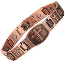 OKtrendy Copper Magnets Bracelets &amp; Bangles Men Bracelet Metal Healing Magnetic Cross Jesus Christ Wristband Jewellery Wholesale