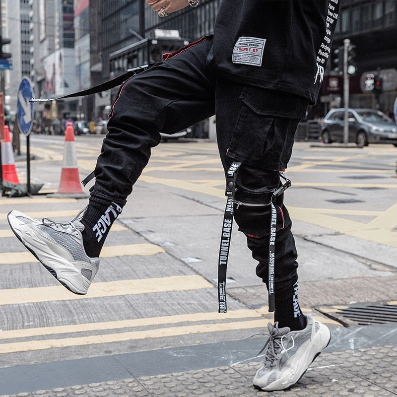 Black Hip Hop Cargo Pants Men  Streetwear Cotton Joggers Fashion Sweatpants Casual Harem Trousers Summer Harajuku Pants Men 2020