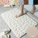 Simple Momery Foam Bathroom Mat 3D Cobblestone Pattern Absorbent Bath Rug Toilet Hallway Non-Slip Doormat Floor Carpet Washable