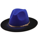Sombrero de fieltro de lana de imitación para hombre y mujer, gorras de Jazz, gorras redondas americanas europeas, sombreros de bombín de 56-58CM, para invierno y otoño