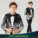 Children's gradient Sequin suit  Boys Dress Catwalk Costume Sequins Small Host Stage Model Handsome Children's Clothing jacket
