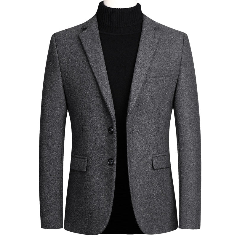 Chaqueta de traje Tudexo de boda Formal de lana para hombre, chaqueta informal de negocios ajustada, Blazers de lana clásicos, negro, gris, rojo, Veste Homme 4XL