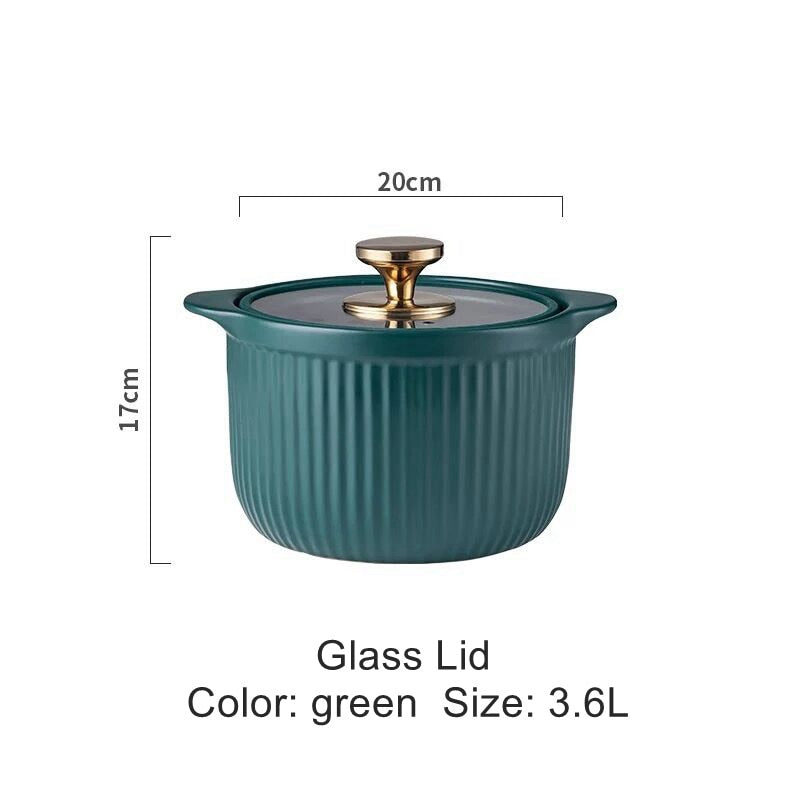 Luxury Soup Pot Crock Pot Casserole Ceramic Saucepan Soup EarthenPot High Temperature Resistant Cooking Pan Pot for Gas Stove