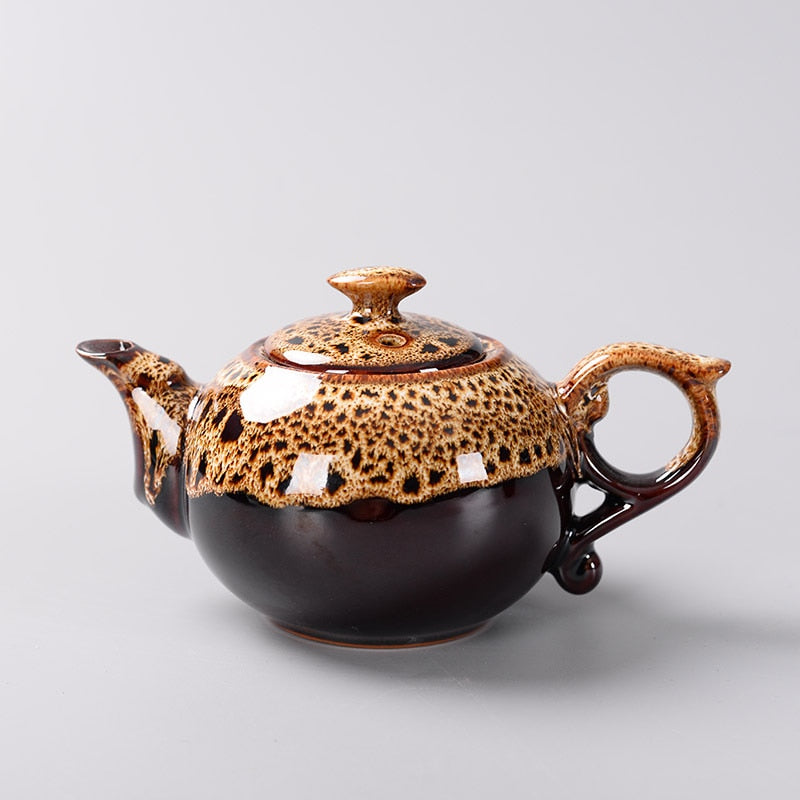 Tetera tradicional china con esmalte de cambio de horno, servicio de juegos de té de diseño elegante, regalos creativos de tetera roja de China