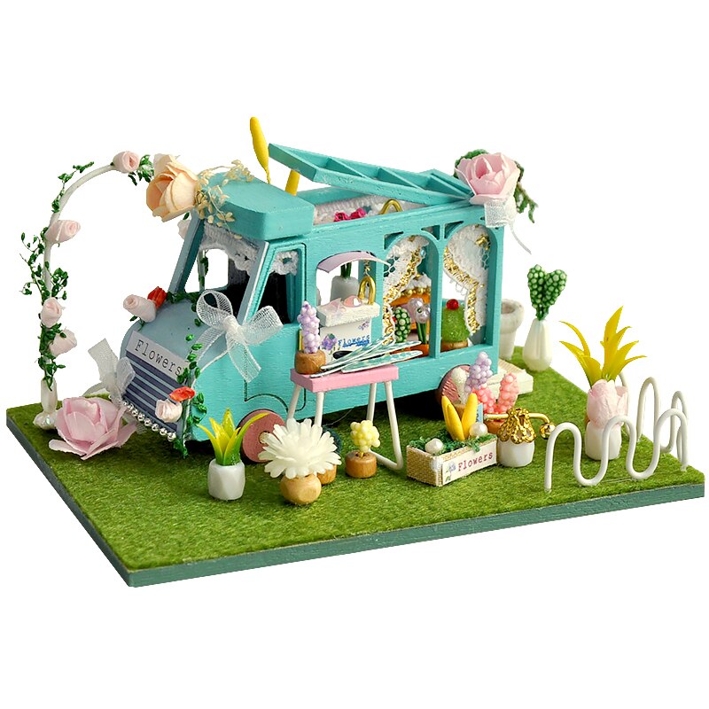 CUTEBEE diy Bücherecke Regaleinsatz Miniaturen Puppenhaus Holzmöbel 3D Puppenhaus Kit Spielzeug Geschenk für Mutter Freundin