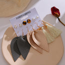 2020 Vintage Women Drop Earrings Set Bohemia Acrylic Tassel Pearl Alloy Long Pendant Earrings Geometric Jewelry Party Gift