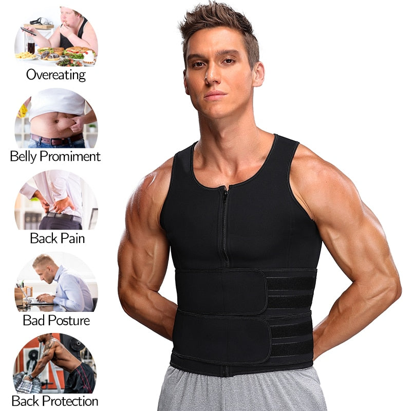 Camiseta sin mangas de entrenamiento de cintura para hombre