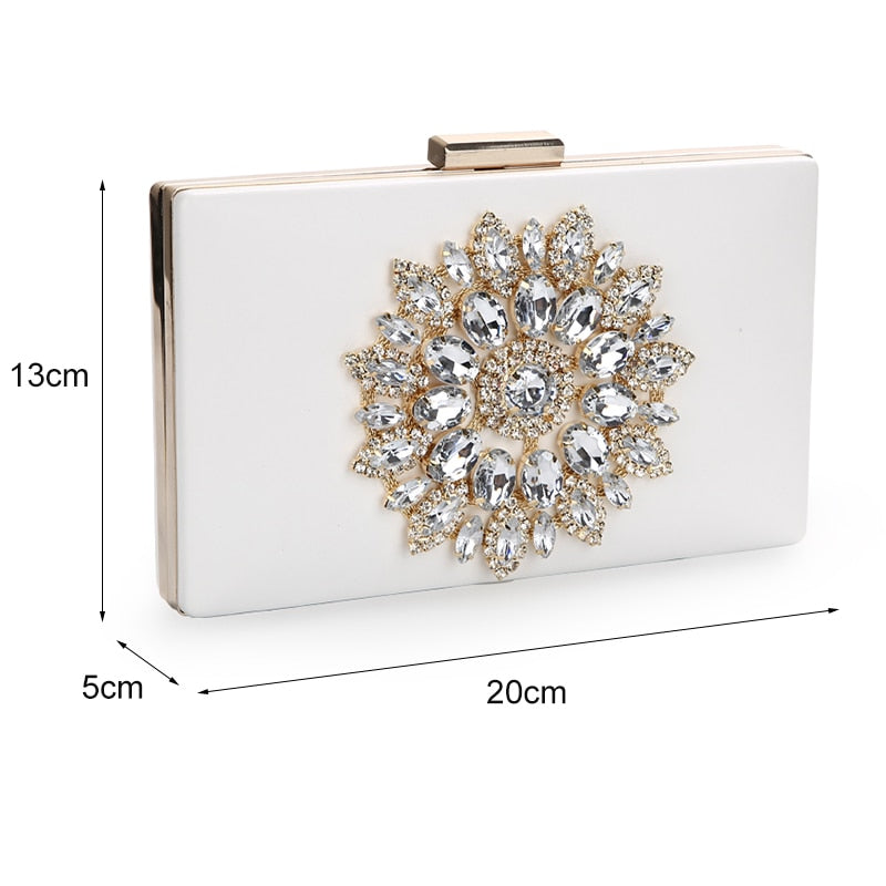 White Women Clutch Bag Wedding Clutch Purse Bridal Evening Crystal Summer Bags for Women 2020 Luxury Small Crossbody Bags ZD1333