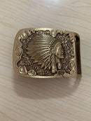 High Quality Fine Copper Indian Head Embossed Brass Belt Buckle