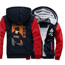 Japanese Anime Haikyuu Print Kageyame Mens Hoodies Streetwear 2021 Winter Warm Sweatshirts Harajuku Coats Outerwear Funny Jacket