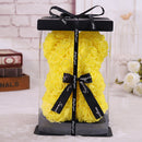 Oso de peluche Diy de 25x16 Cm con caja, flor Artificial de PE, Día de San Valentín para novia, mujer, esposa, regalo de fiesta de Navidad
