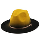 Sombrero de fieltro de lana de imitación para hombre y mujer, gorras de Jazz, gorras redondas americanas europeas, sombreros de bombín de 56-58CM, para invierno y otoño