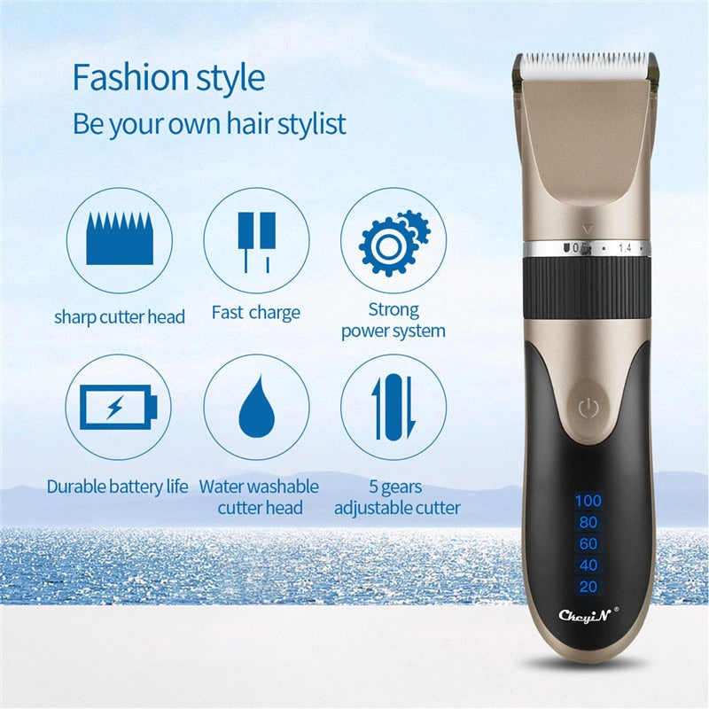 Professionelle Haarschneider Digital USB Wiederaufladbare Haarschneidemaschine für Männer Haarschnitt Keramikklinge Rasiermesser Haarschneider Friseurmaschine