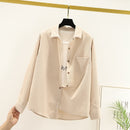 Spring Shirts Women Corduroy Blouses Loose Long Sleeve Solid Lady Tops Casual Outwear Female Clothes Autumn Jacket