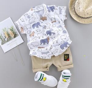 Sommer Baby Jungen Kleidung Set Infant Cartoon Dinosaurier Print Kurzarm Shirt + Hose 1 2 3 4 Jahre Kind Kleinkind Jungen Outfit