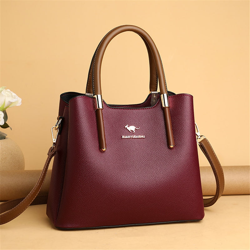 Bolsos cruzados informales de cuero para mujer 2021, bolso de mano de diseñador de lujo para mujer, bolso de hombro de alta calidad con asa superior, bolso principal