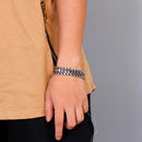 Fongten Vintage Punk Charms Link Chain Bracelet Stainless Steel Skull Snake Viking Dainty Cuff Bangle Men Jewelry