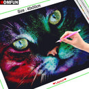 HOMFUN 5D Diamond Painting Full Drill Diamond Embroidery "Color animal cat" Picture Of Rhinestone Handmade Home Decor A27298
