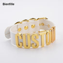 Romantic Gift Customized Choker Collar Necklace PU Leather Custom Personalized Name Choker Cosplay Choose Letters Necklace Women