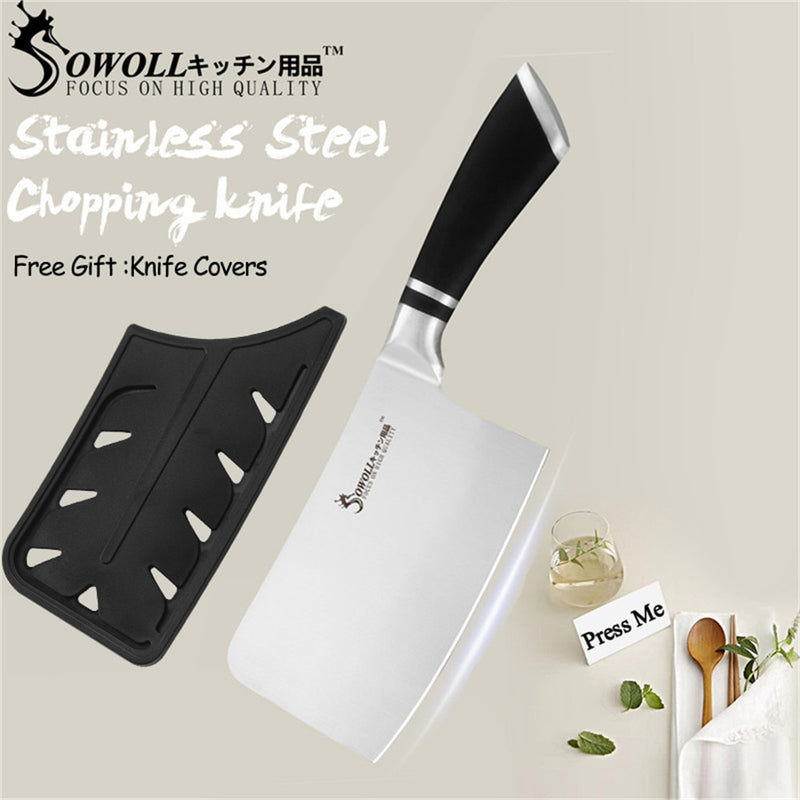 Cuchillos de cocina SOWOLL, cuchillos de acero inoxidable, herramienta para pelar Santoku, rebanador de pan, Chef, cuchillo para picar, accesorios de cocina, herramientas