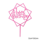 Happy Birthday Cake Topper Acrylic Gold Silver Cake Flag Cupcake Topper For Boy Girl Birthday Party Decorations Wedding Supplies