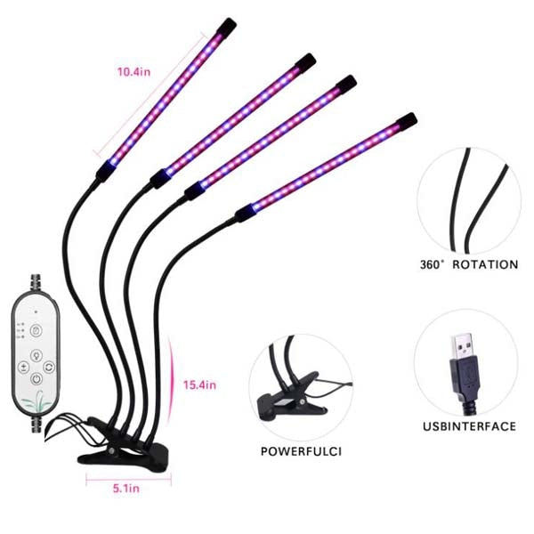 Phyto Lamp Timer Full Spectrum USB Grow Light Lamp For Plants Full Spactrum Lights For Plants Garden Flowers Herbs Grow Box