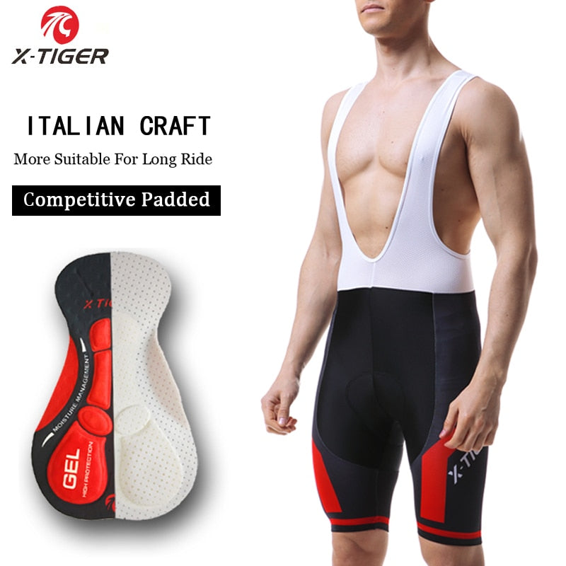 X-TIGER Cycling Shorts Coolmax 5D Gel Pad Shockproof MTB Road Bike Bibs Shorts Ropa Ciclismo Bicycle Shorts For Men