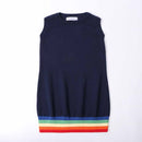 Gestrickter Pullover Kinderkleidung Gestrickter Baby-Jungen-Pullover Baby-Mädchen-Kleid Koreanische Geschwister-Outfit Regenbogenstreifen Warmer Pullover