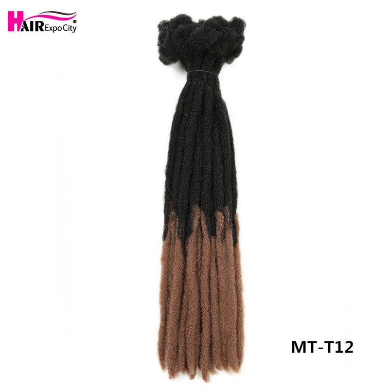 Rastas de 22 pulgadas, trenzas de ganchillo, cabello sintético, Faux Locs para hombres y mujeres, extensiones de cabello trenzado Ombre, Hair Expo City