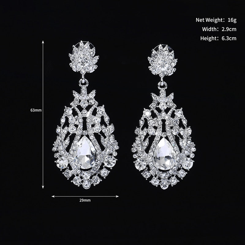 Miallo Mode österreichische Kristalllegierung lange Brautohrringe für Frauen Hochzeit große Ohrringe für Braut Brautjungfern