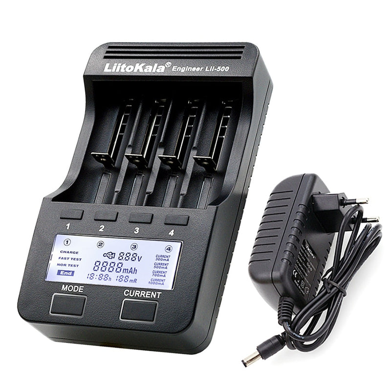 Cargador de batería Liitokala Lii-500 LCD, carga 18650 3,7 V 18350 18500 16340 25500 10440 14500 26650 1,2 V AA AAA NiMH batería