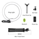 10inch LED Ring Light Photography Selfie Ring Lighting with Tripod Stand for Smartphone Youtube Makeup Video Studio Ring Lamp