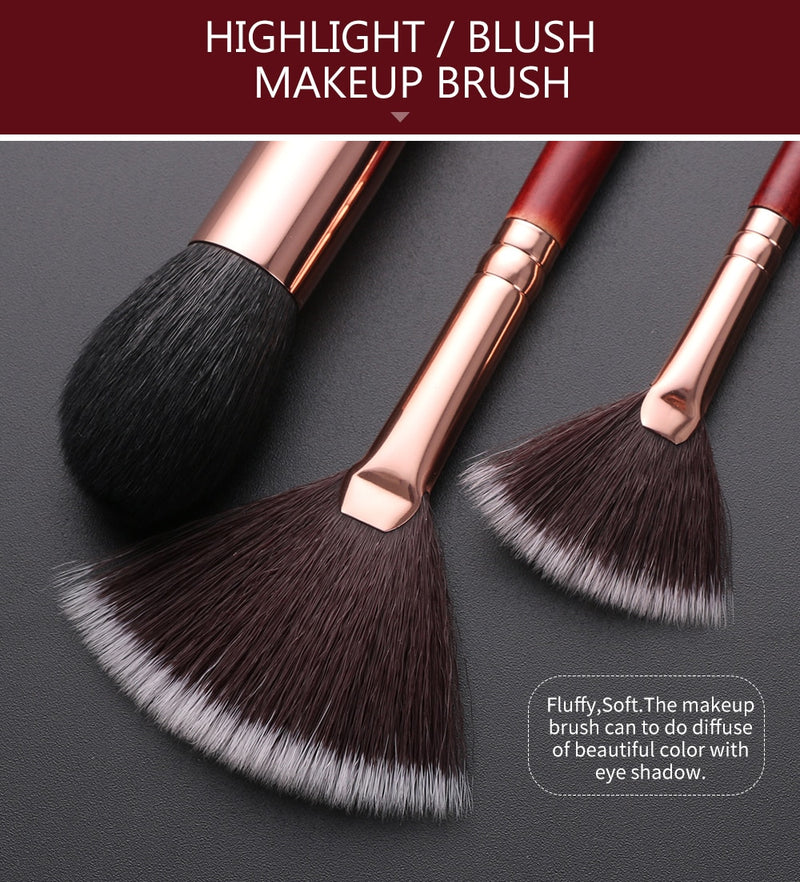 BEILI 25 pcs Makeup Brushes Set No Logo Goat Synthetic Hair Foundation Powder Eyeshadow Eyebrow Professional Make-up Brushes