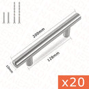 NAIERDI 20 piezas manija de muebles de barra en T de acero inoxidable manija de cocina de oro cepillado tirador de gabinete negro con tornillo de bambú cortable