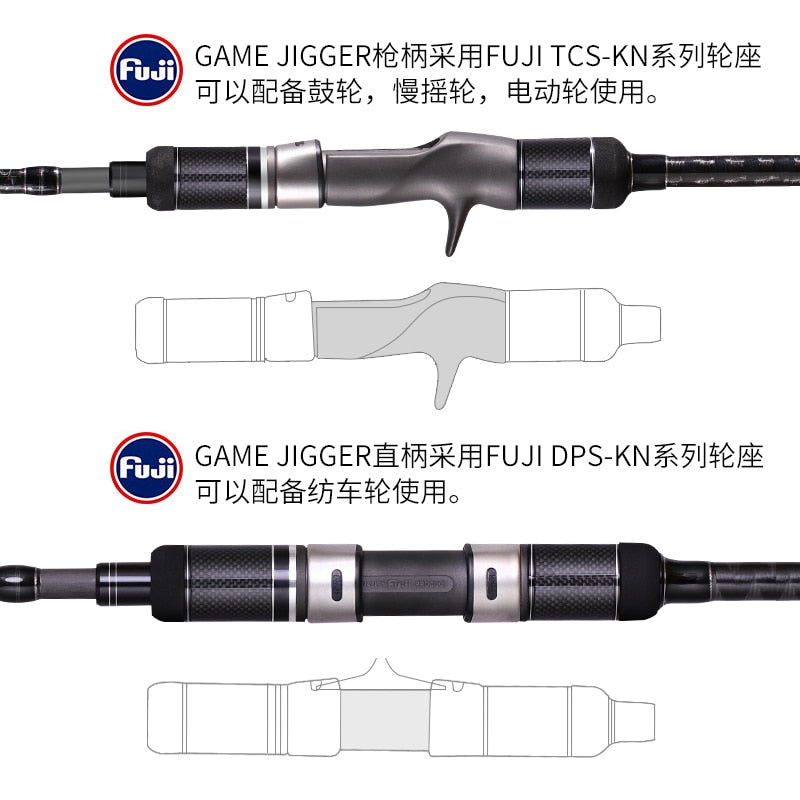 Japón Full Fuji Parts MADMOUSE Slow Jigging Rod 1.98M PE 3-6 Señuelo 150-400G 20kgs Spinning / casting Boat Rod Océano Caña de pescar