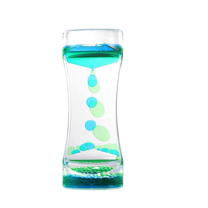 1PC Single Color Timer Sandglass Floating Liquid Oil Acrylic Hourglass Waist Shape Oil Liquid Motion Bubble Desk Toys Gift Decor